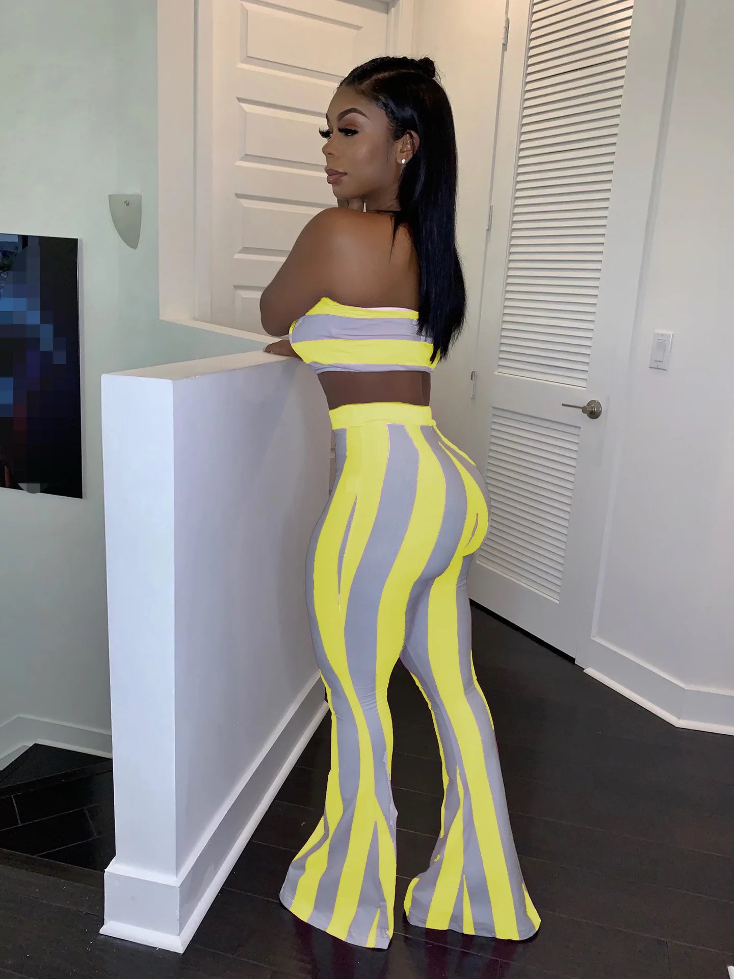 women striped 2 piece set women outfits
