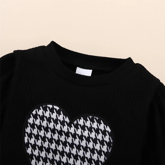 Little Girl Clothes Kids Long Sleeve Top + Plaid Pants with Hat Fashion 3PCS Outfit