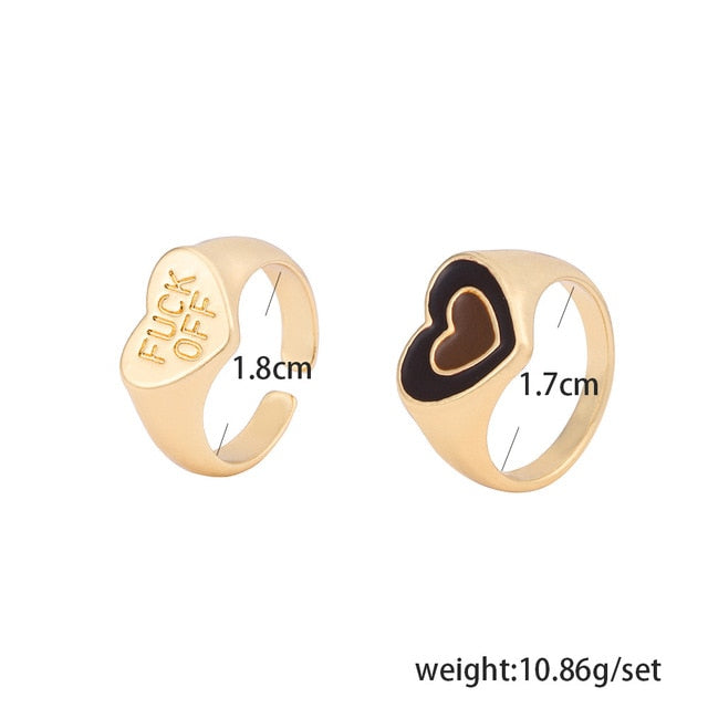 Gold Color Rich Bxxch Ring for Woman Fashion Rings Set - Twin Chronicles
