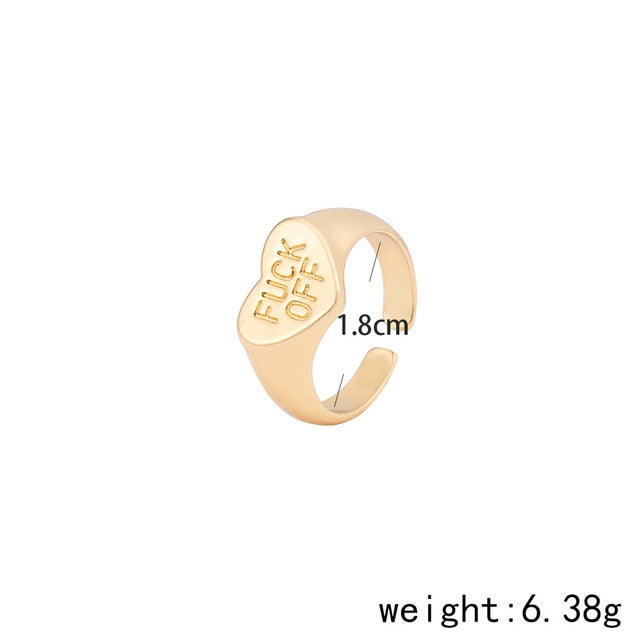 Gold Color Rich Bxxch Ring for Woman Fashion Rings Set - Twin Chronicles