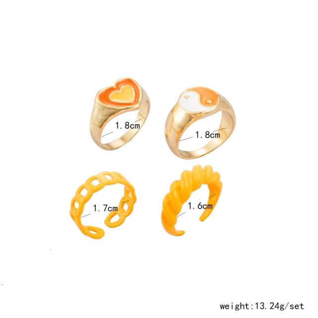 Gold Color Rich Bxxch Ring for Woman Fashion Rings Set - Twin Chronicles