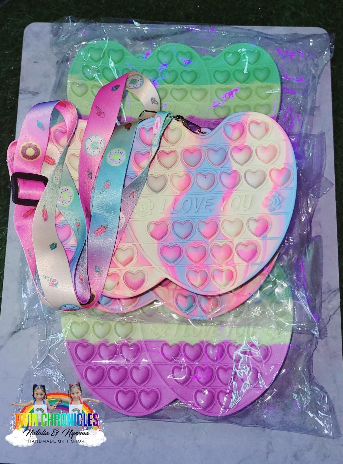 Double Heart POP IT Purses - Twin Chronicles