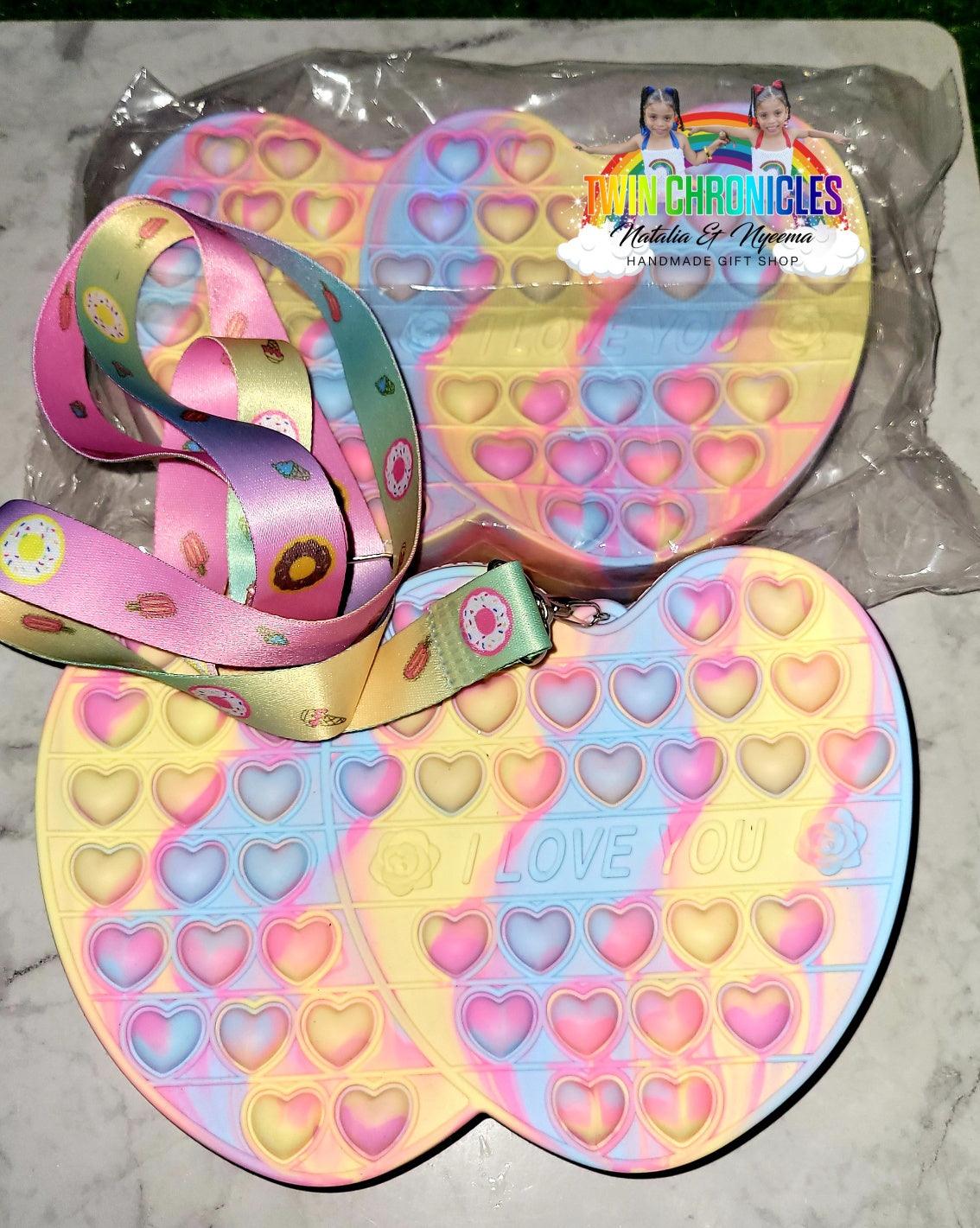 Double Heart POP IT Purses - Twin Chronicles
