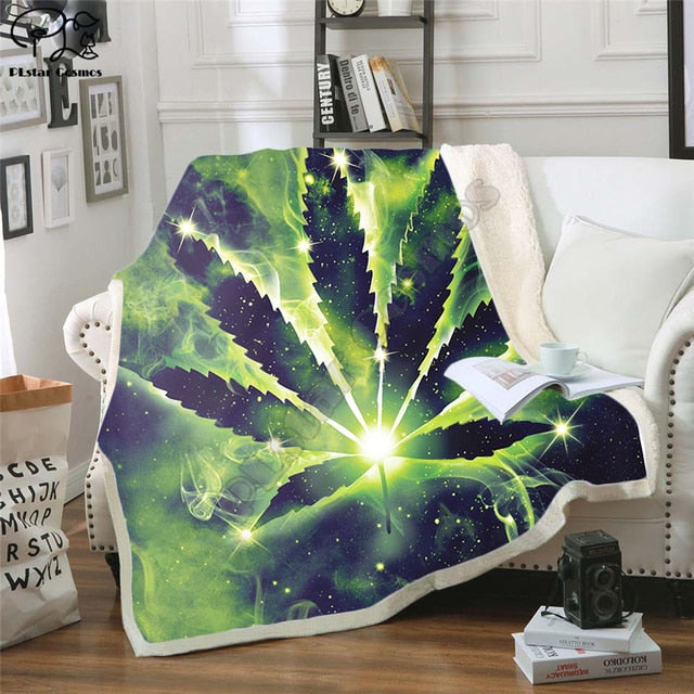 Fabulous Blunt Slut/trippy Tie-dye Weed Leaf Throw Bed Blanket - Twin Chronicles