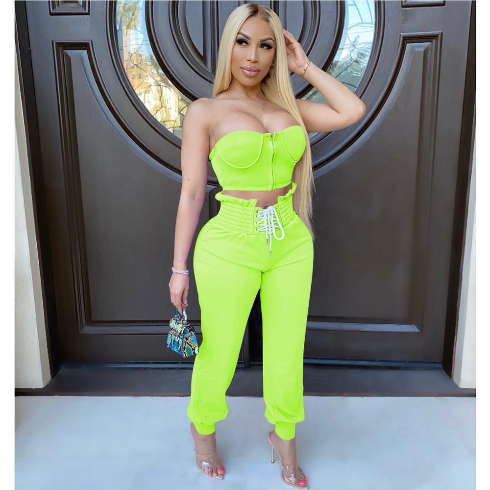 2 pieces sets women outfits -crop tops- pants tracksuit - Twin Chronicles
