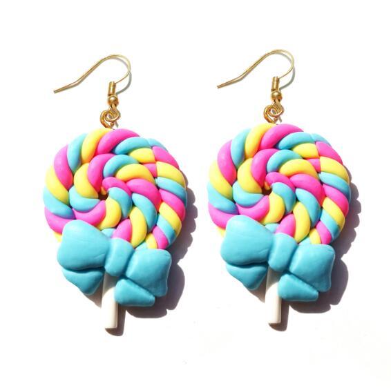 Lollipop Drop Earrings - Handmade Cute Girls earrings - Twin Chronicles
