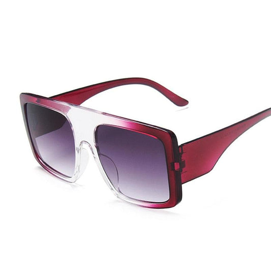 Fashion Pink Square Women Oversized Big Frame Sun Glasses - Twin Chronicles
