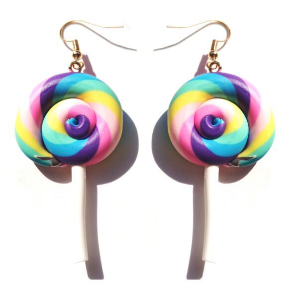 Lollipop Drop Earrings - Handmade Cute Girls earrings - Twin Chronicles