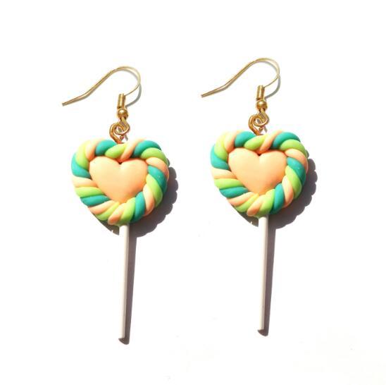 Lollipop Drop Earrings - Handmade Cute Girls earrings - Twin Chronicles