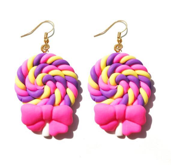 Lollipop Drop Earrings - Handmade Cute Girls earrings - Twin Chronicles