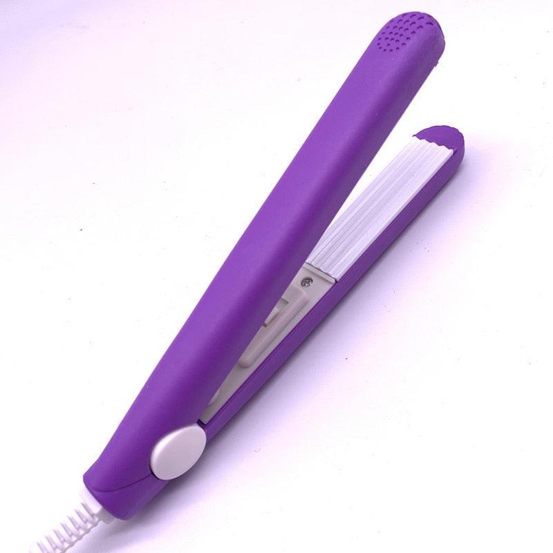 A mini hair iron pink corrugated plate electric hair iron - Twin Chronicles