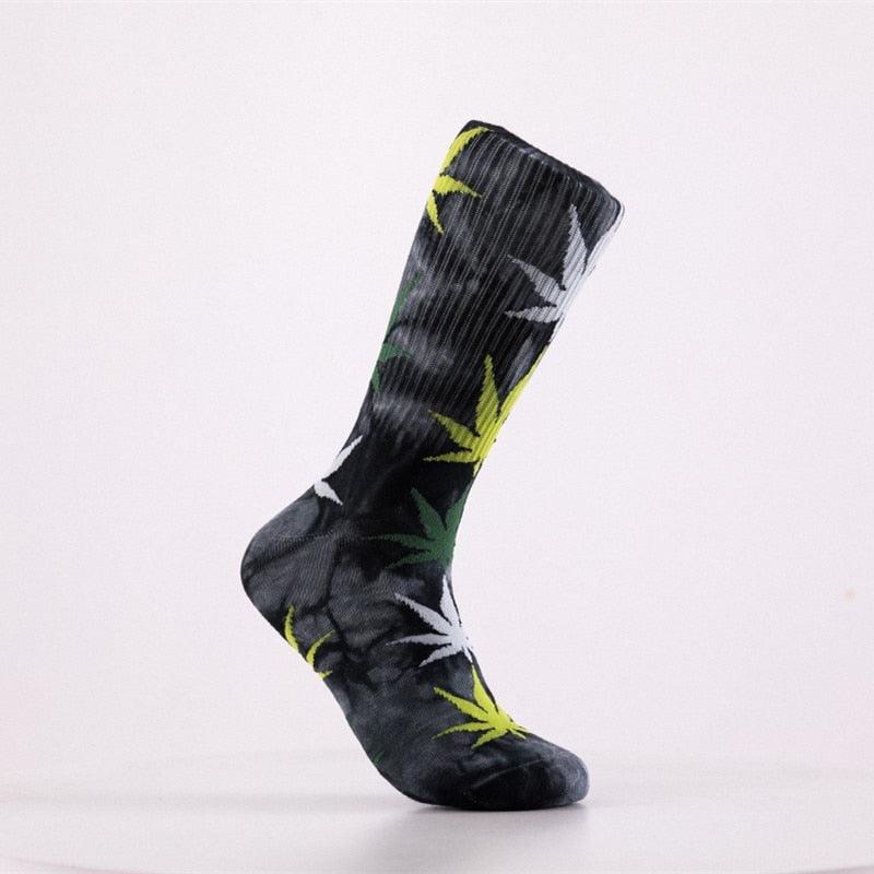 High-quality Tie-dyed Leaf Socks Long Fashion Weed Socks - Twin Chronicles