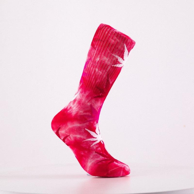 High-quality Tie-dyed Leaf Socks Long Fashion Weed Socks - Twin Chronicles