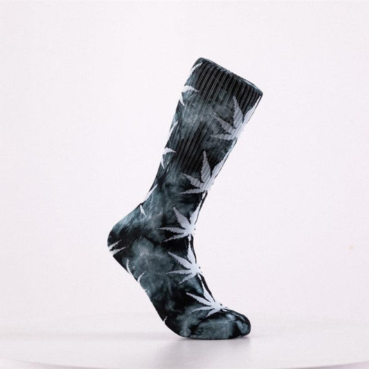 High-quality Tie-dyed Leaf Socks Long Fashion Weed Socks - Twin Chronicles