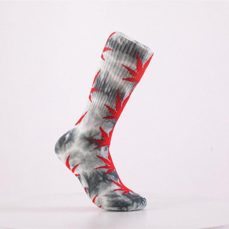 High-quality Tie-dyed Leaf Socks Long Fashion Weed Socks - Twin Chronicles
