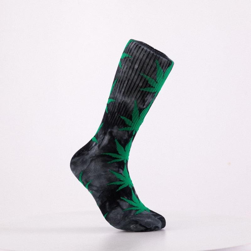 High-quality Tie-dyed Leaf Socks Long Fashion Weed Socks - Twin Chronicles