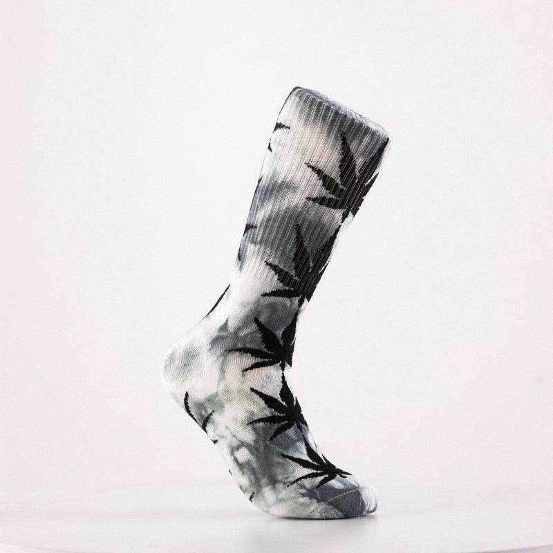 High-quality Tie-dyed Leaf Socks Long Fashion Weed Socks - Twin Chronicles