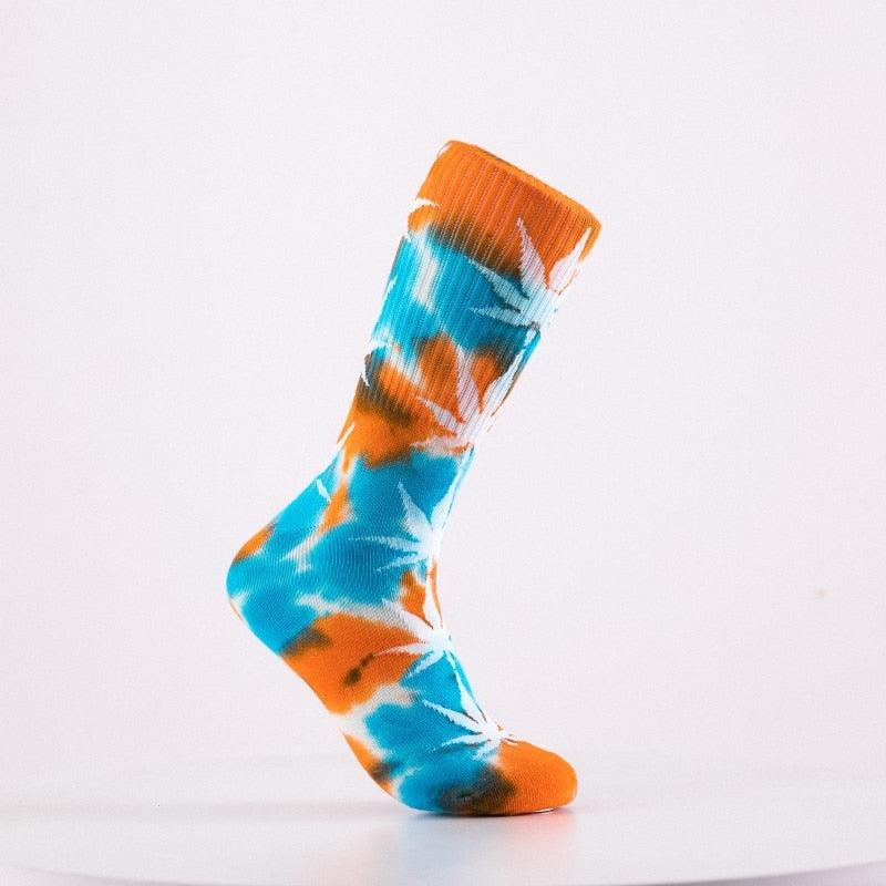 High-quality Tie-dyed Leaf Socks Long Fashion Weed Socks - Twin Chronicles