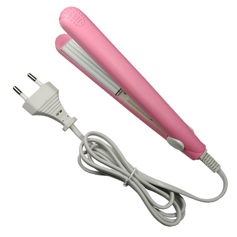 A mini hair iron pink corrugated plate electric hair iron - Twin Chronicles