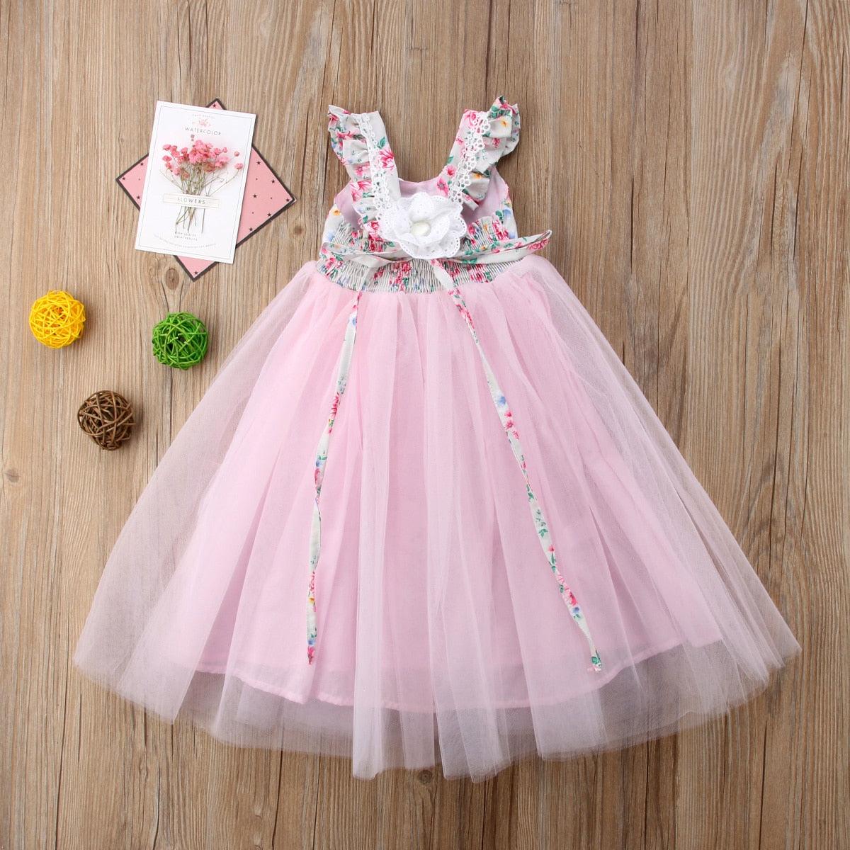 1-7Y Children Girls Tulle Tutu Dress -Party Princess Maxi Dresses Kids Outfits - Twin Chronicles