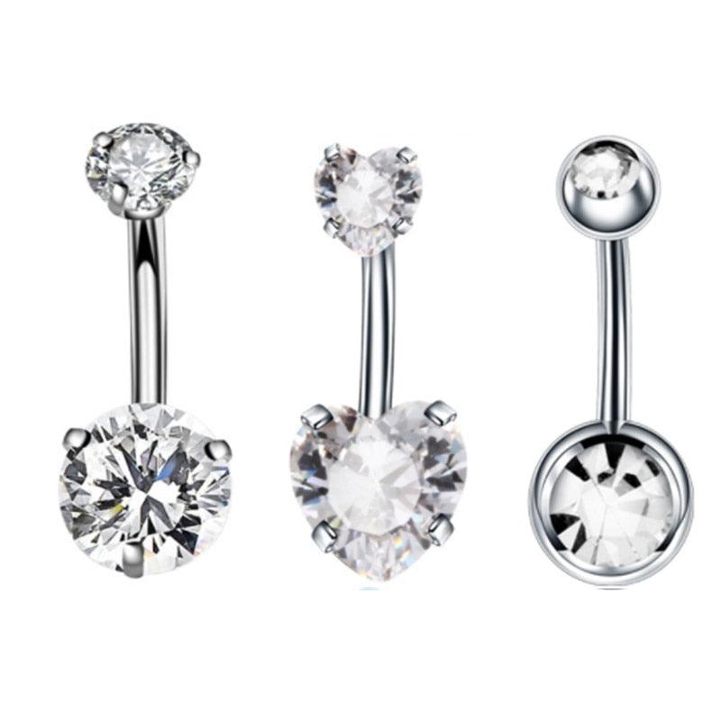 3PCS/Lot Surgical Steel Crystal Belly Button Piercing Set - Twin Chronicles