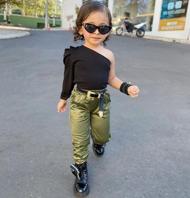 Girls Fashion Sets One Shoulder Long Sleeve T-shirt + Pocket Loose Pants - Twin Chronicles