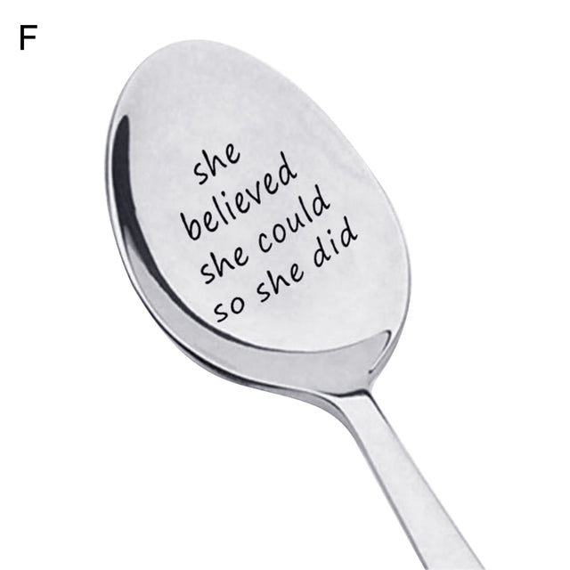 Stainless Steel Engraved Spoon Tableware Gift - Twin Chronicles