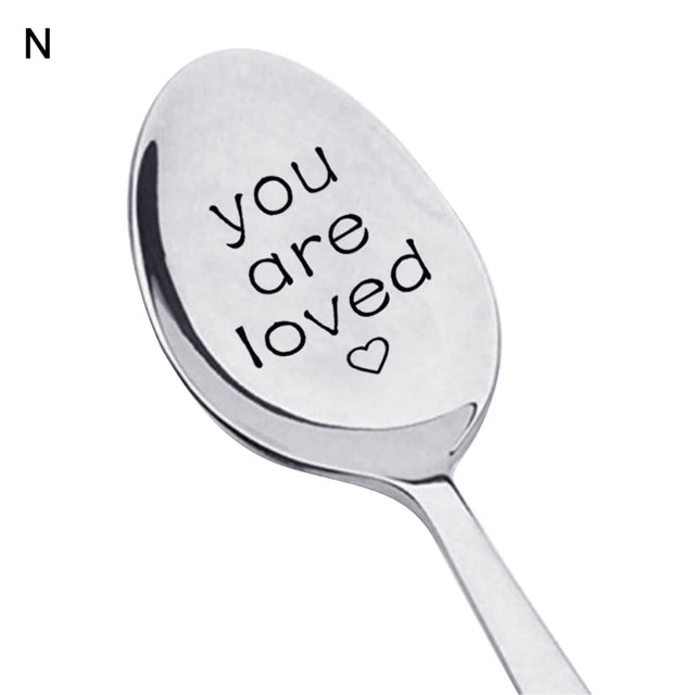 Stainless Steel Engraved Spoon Tableware Gift - Twin Chronicles
