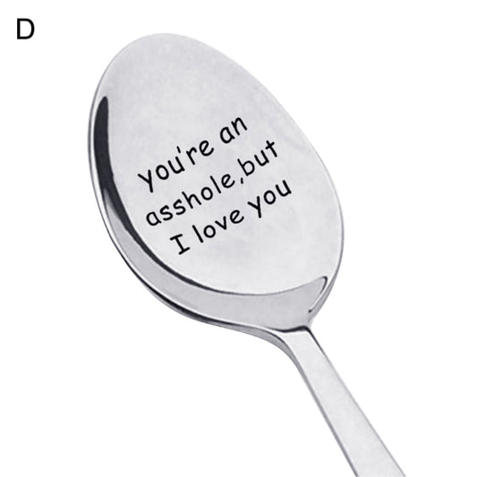 Stainless Steel Engraved Spoon Tableware Gift - Twin Chronicles