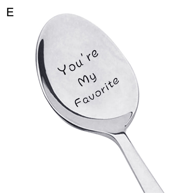 Stainless Steel Engraved Spoon Tableware Gift - Twin Chronicles
