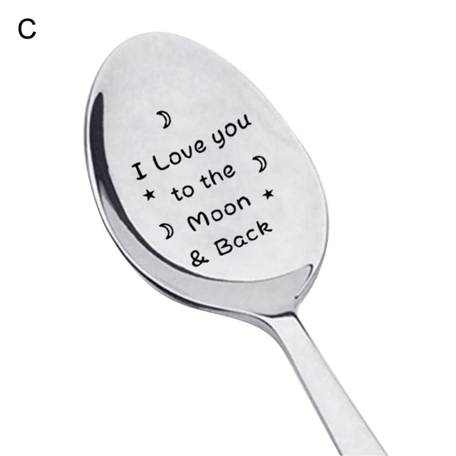 Stainless Steel Engraved Spoon Tableware Gift - Twin Chronicles