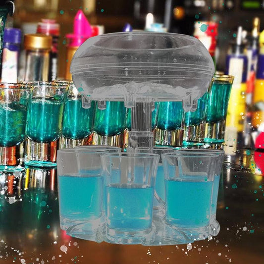 Liquor Dispenser 6 Shot Glass Dispenser Drinking Accessory Games - Twin Chronicles