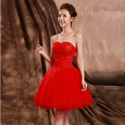 elegant women short prom dress lace up princess sweetheart beading fashion - Twin Chronicles