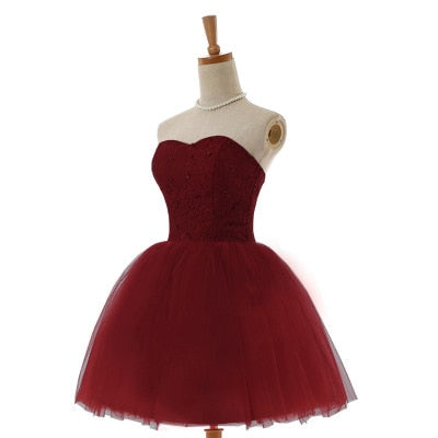 elegant women short prom dress lace up princess sweetheart beading fashion - Twin Chronicles