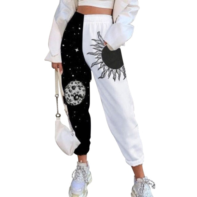 Women Fashion High Waist Wide Leg Sweatpants - Twin Chronicles