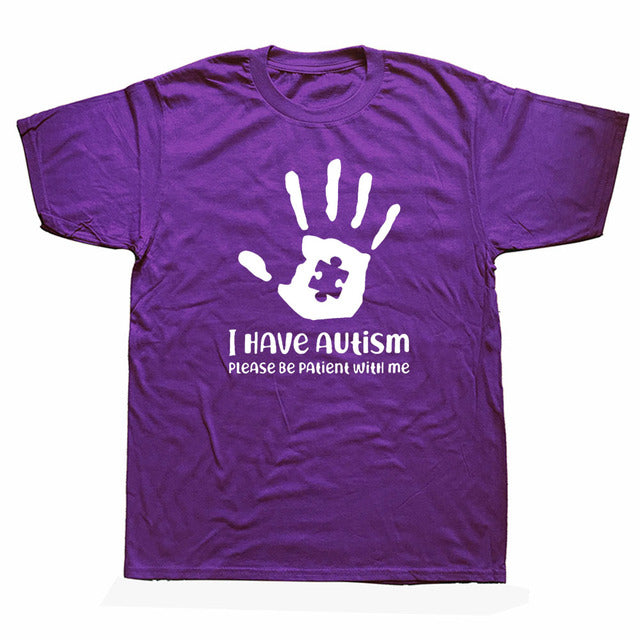 Please Be Patient I Have Autism - Cotton Short Sleeve T Shirts - Twin Chronicles