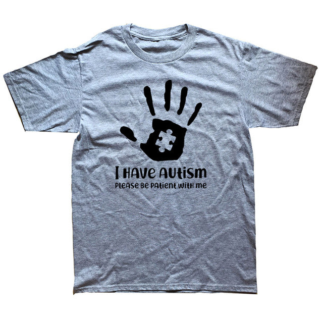 Please Be Patient I Have Autism - Cotton Short Sleeve T Shirts - Twin Chronicles