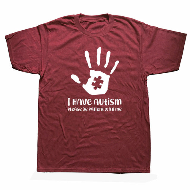Please Be Patient I Have Autism - Cotton Short Sleeve T Shirts - Twin Chronicles