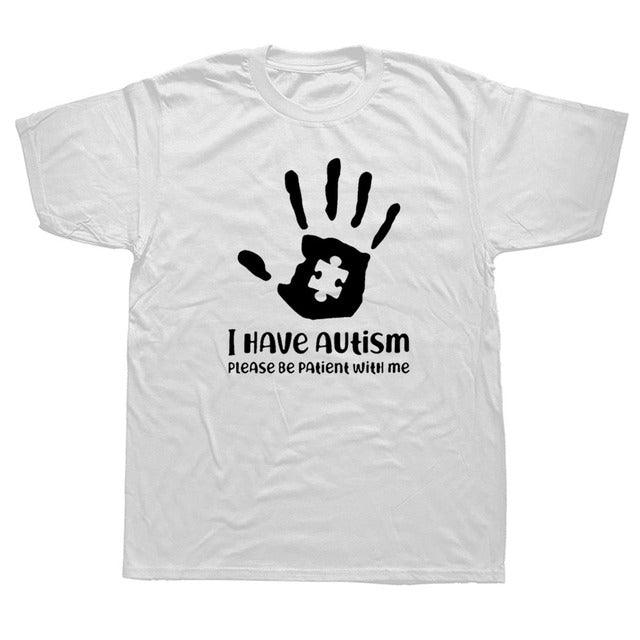 Please Be Patient I Have Autism - Cotton Short Sleeve T Shirts - Twin Chronicles