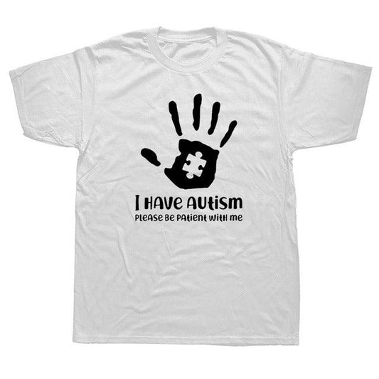 Please Be Patient I Have Autism - Cotton Short Sleeve T Shirts - Twin Chronicles