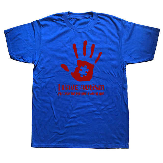 Please Be Patient I Have Autism - Cotton Short Sleeve T Shirts - Twin Chronicles