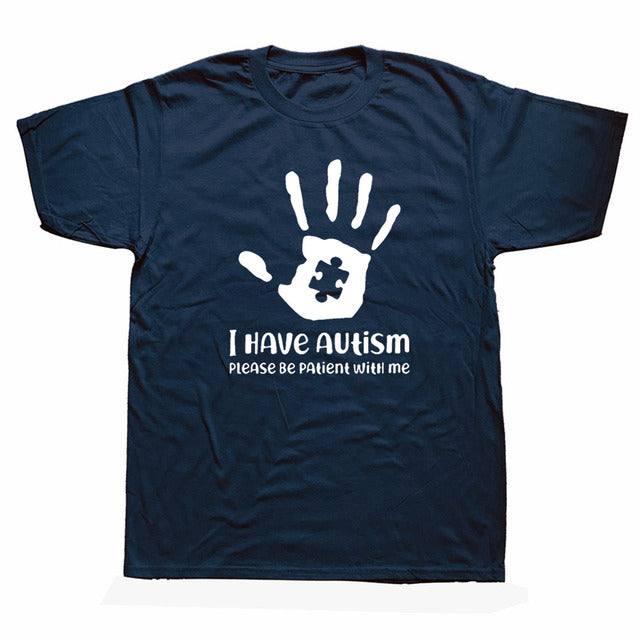 Please Be Patient I Have Autism - Cotton Short Sleeve T Shirts - Twin Chronicles