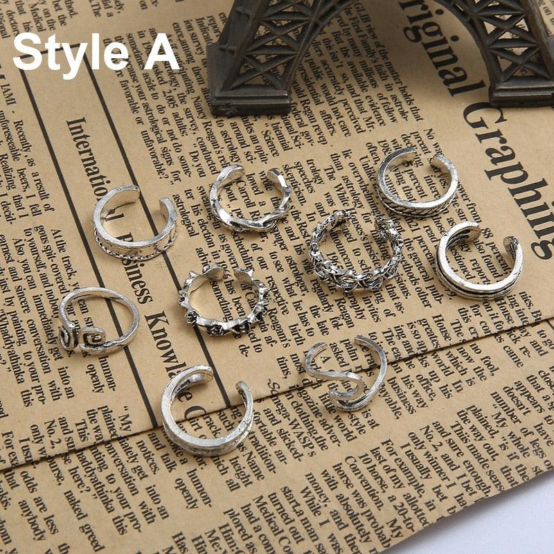 9Pcs Foot Ring Open Adjustable Toe Rings - Twin Chronicles