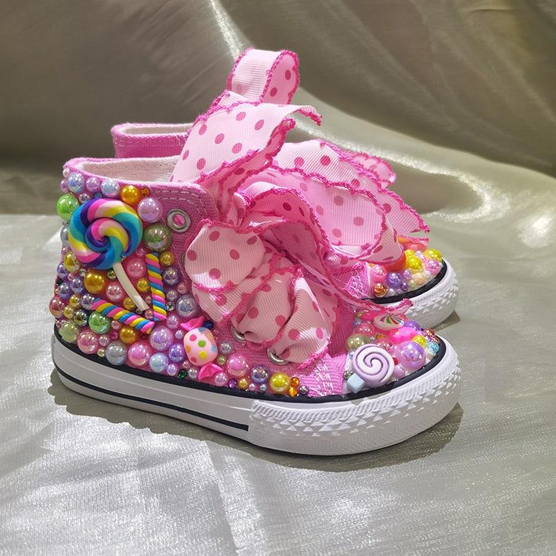 Random Lollipop Rainbow Candy Canvas -handmade bling - Twin Chronicles