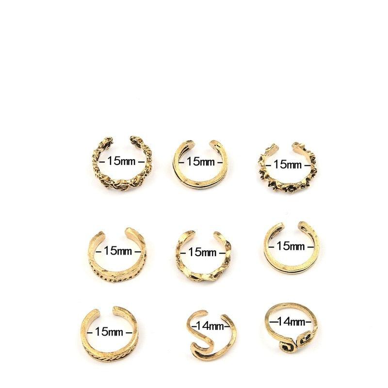 9Pcs Foot Ring Open Adjustable Toe Rings - Twin Chronicles