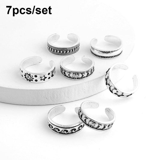 9Pcs Foot Ring Open Adjustable Toe Rings - Twin Chronicles