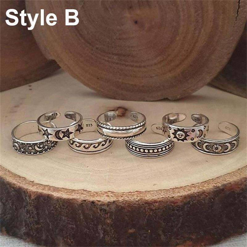 9Pcs Foot Ring Open Adjustable Toe Rings - Twin Chronicles