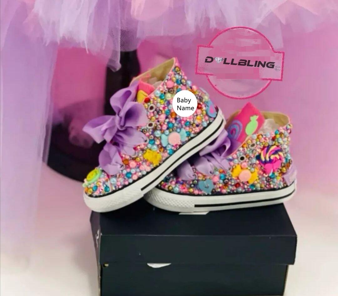Random Lollipop Rainbow Candy Canvas -handmade bling - Twin Chronicles
