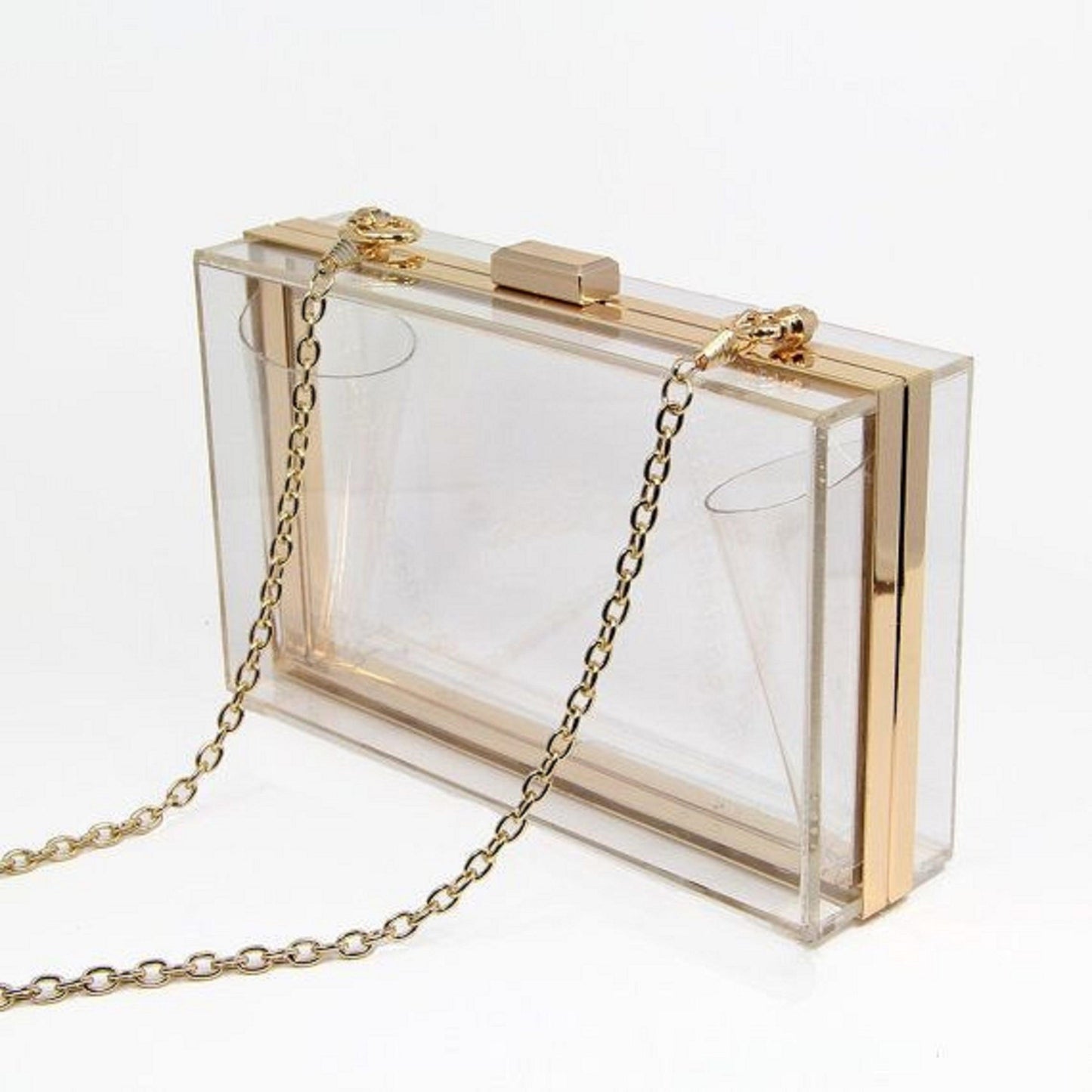 Gold Trim Clear Clutch - Twin Chronicles 