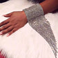 Fashion Long Tassel Rhinestone Bracelet Hand Jewelry for Women Bridal Crystal Statement Bracelets Wedding Jewellery
